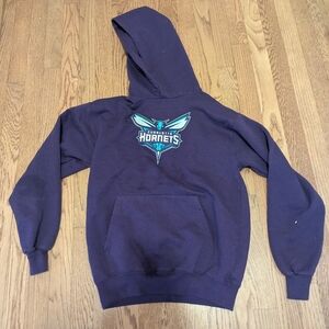 Charlotte Hornets NBA Basketball Hoodie Sweatshirt Small Embroidered Purple